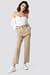 Button Detail Paperbag Pants