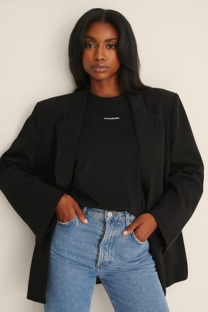 Black Micro Branding Loose Tee