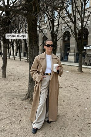 Latte Trench avec anneau en D