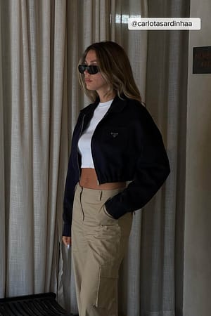 Beige Pantalon cargo en lin