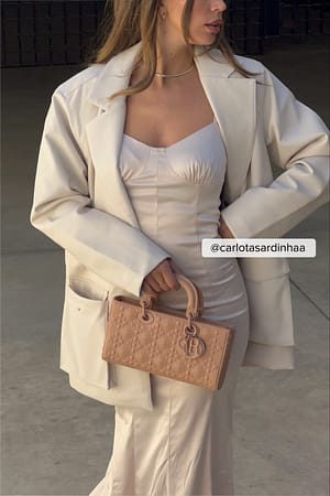 Light Beige Veste courte faux cuir
