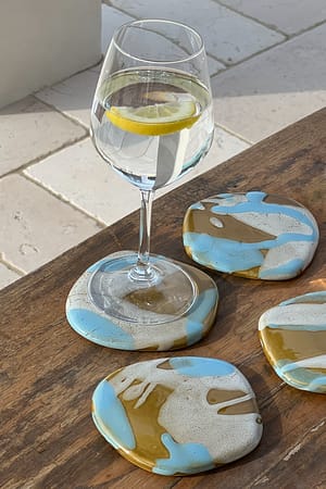 Multicolor Ceramic Coaster 4-pack