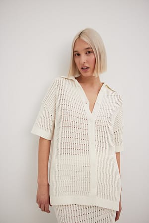 Offwhite Chenille Knitted Shirt
