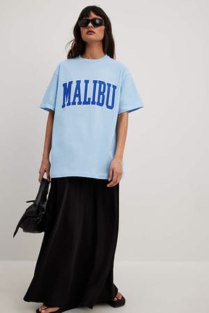 Light Blue Tee-shirt imprimé ville