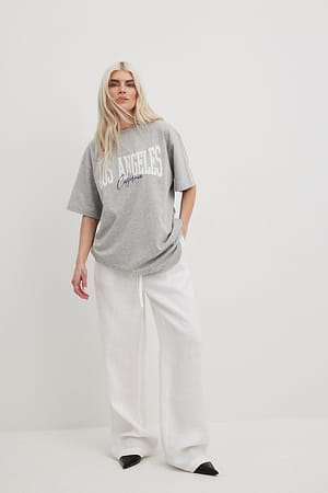 Grey Melange Tee-shirt imprimé ville