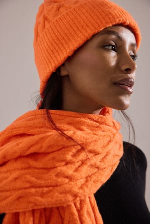 Orange Écharpe tricotée