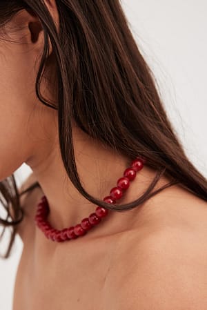 Red Collier à perles colorées