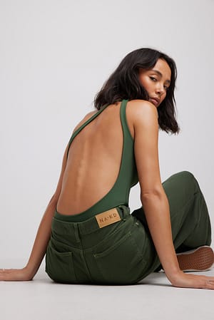 Khaki Green Body à dos ouvert