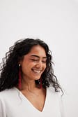 Red Boucles d'oreilles avec corail