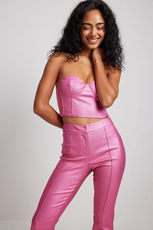 Pink Haut style corset à bonnets