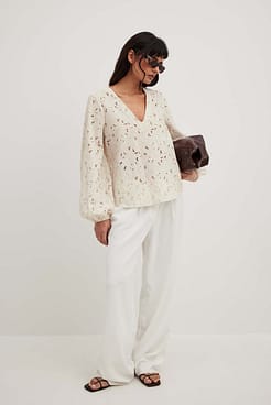 Cotton Anglaise LS Blouse Outfit