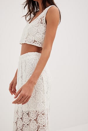 Offwhite Jupe longue en maille crochetée