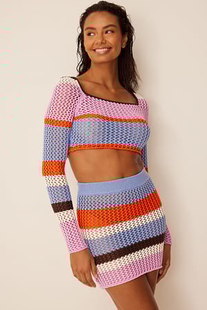 Multi Stripe Haut en maille crochet