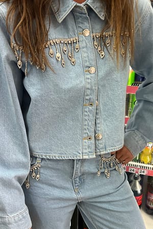 Light Blue Veste courte denim