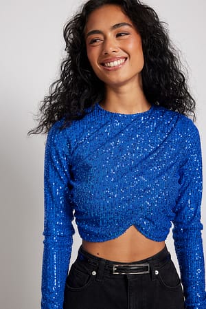 Blue Top à paillettes