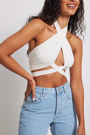 Offwhite Haut à bretelles croisées