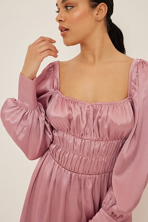 Dusty Pink Mini robe satin