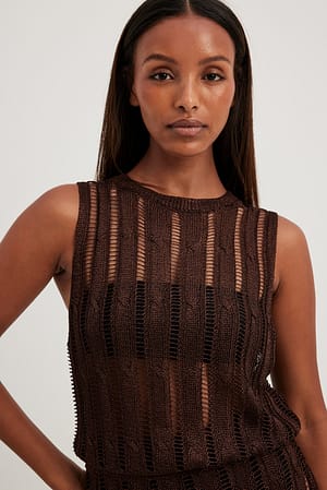 Brown Crochet Top