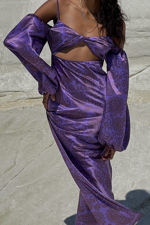 Paisly Maxi robe épaules découpées
