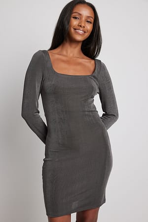 Grey Robe mini à encolure profonde