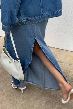 Light Blue Jupe longue ample en jean