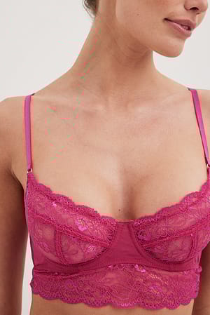 Strong Pink Soutien-gorge balconnet fluide en dentelle