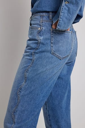 Blue Wash Jean à détail