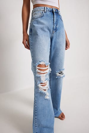 Light Blue Jean large aspect usé