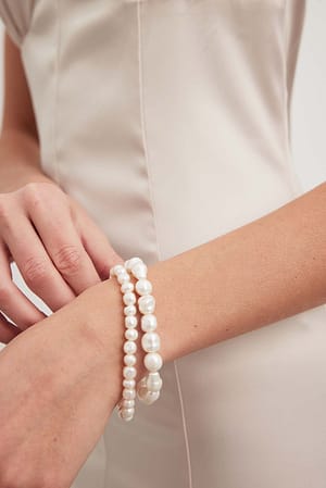 Gold Ensemble de deux bracelets en perles