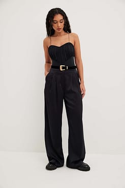 Draped Corset Detail Top Outfit