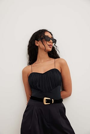 Black Haut style corset drapé