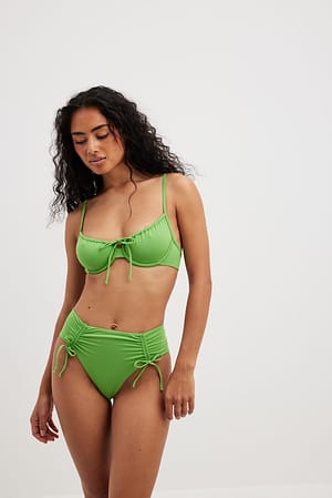 Green Culotte de bikini taille échancrée