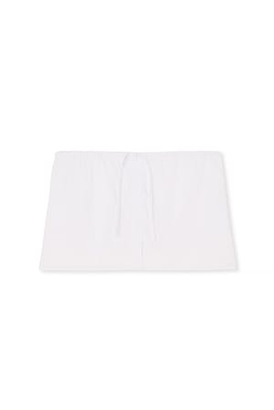 White Drawstring Waist Mini Skirt