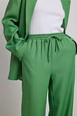 Green Pantalon classique à taille élastique
