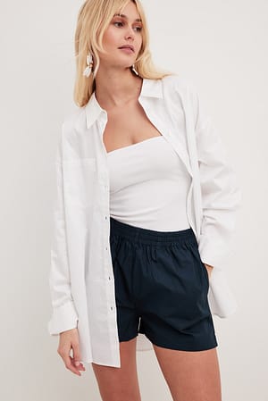 Navy Short en coton à taille élastique