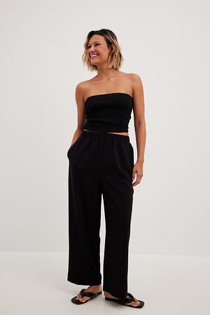 Black Jupe-culotte à taille élastique