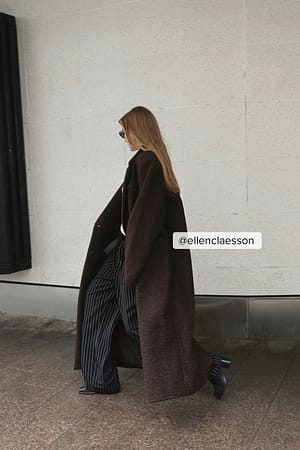 Brown Manteau long coupe droite