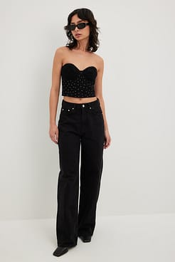 Embellished Denim Corset Outfit