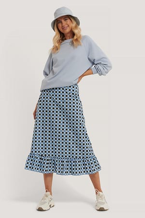Blue Check Handpicked x NA-KD Jupe