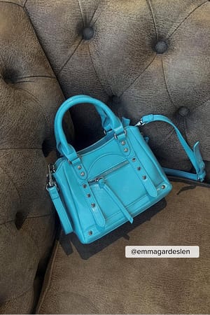 Aqua Blue Mini sac avec finitions en métal