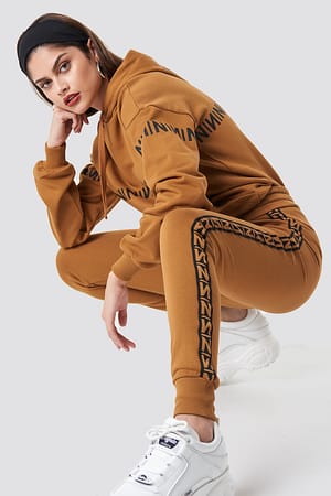 Burned Brown N Branded Stripe Sweatpants