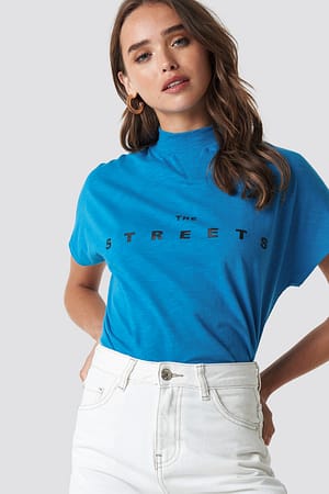 Ocean Blue NA-KD Streets Cap Sleeve Top