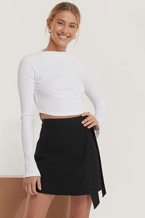 Black Erica Kvam x NA-KD Jupe Portefeuille À Taille Nouée