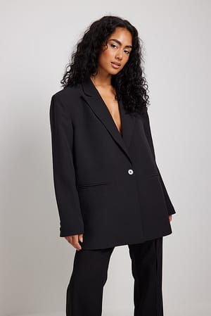 Black Blazer coupe masculine ultra oversize