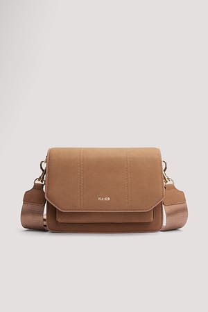 Brown Sac à bandoulière en faux daim