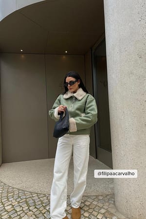 Light Green Veste Teddy