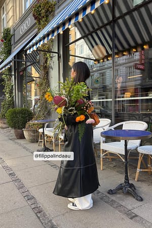 Black Manteau en faux cuir