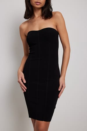 Black Robe mini style corset en tricot fin