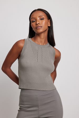 Grey Haut en maille fine