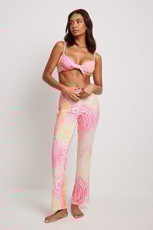 Print Pantalon évasé